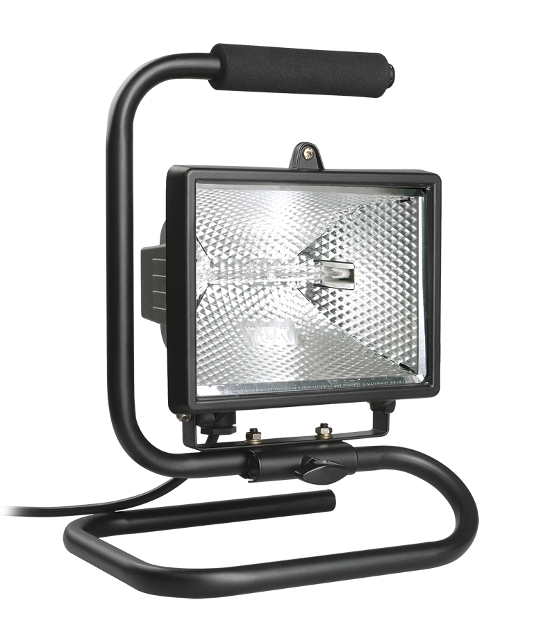 Прожектор галогенный ИО500П (переноска) IP54 черный IEK LPI03-1-0500-K02