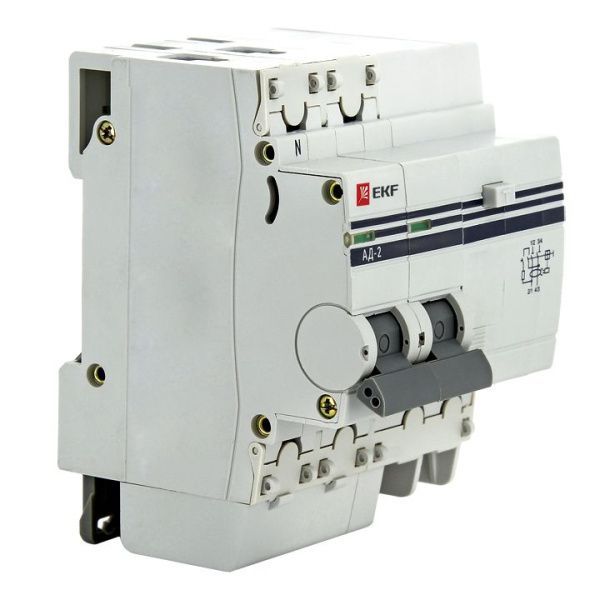 Диф. автомат 2Р 63А 30мА тип АС х-ка C эл. 4,5кА АД-2 EKF - Фото 5