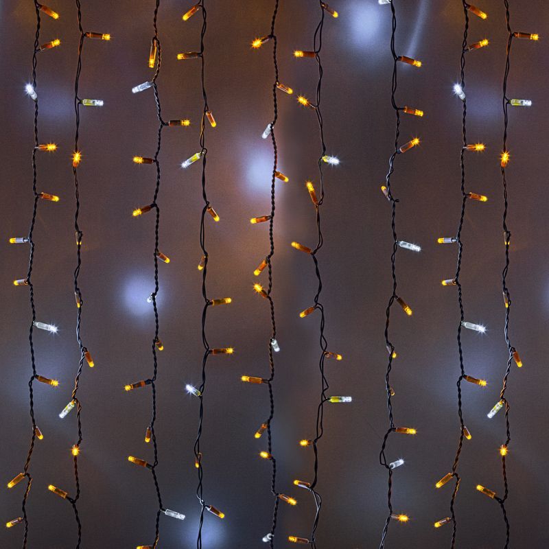 Гирлянда светодиодная Занавес 2х1,5м 360 LED ЖЕЛТЫЙ белый ПВХ IP65 эффект мерцания 230В блок в комплекте NEON-NIGHT 235-225