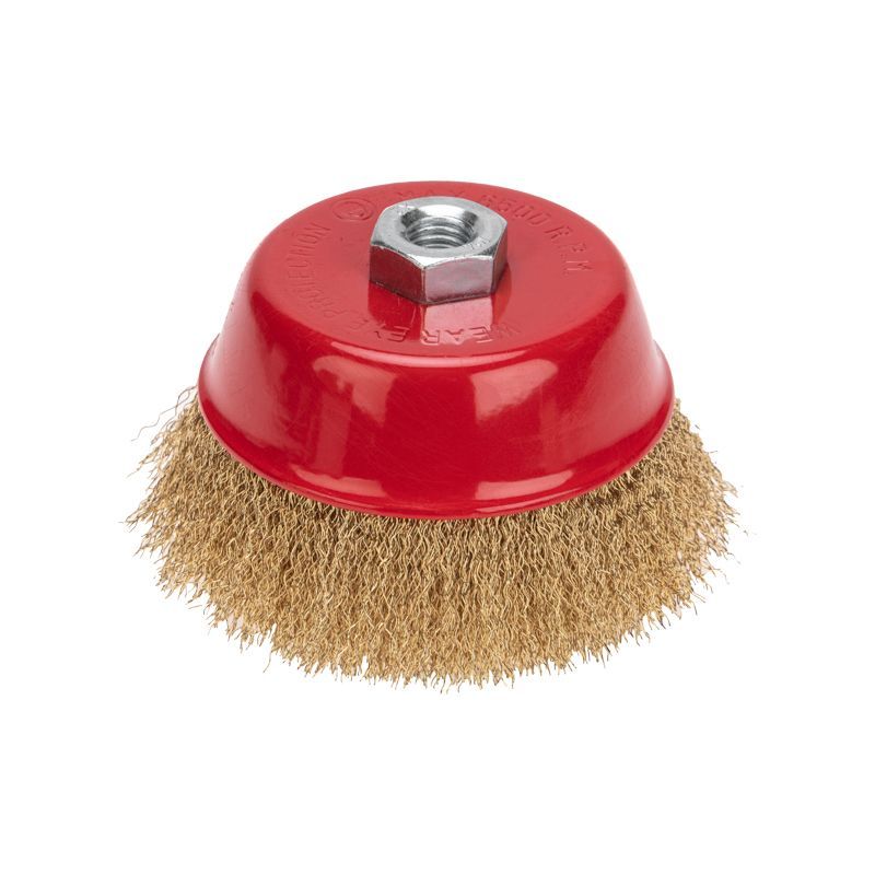 Щетка чашечная для УШМ, витая латунированная проволока, 125мм, М14 KRANZ KR-91-1210