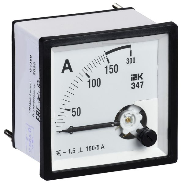 Амперметр аналоговый Э47 150/5А класс точности 1,5 96х96мм IEK IPA20-6-0150-E