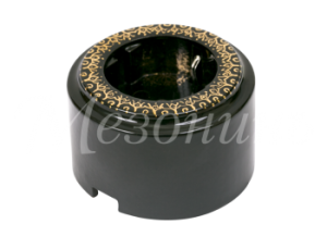 Розетка ретро фарфоровая, двухполюсная, с заземляющим контактом, цилиндро, коллекция "ИМПЕРАТОРСКАЯ" GE90301-05E