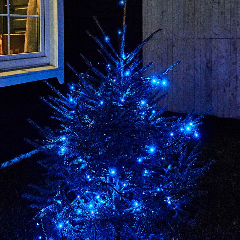 Гирлянда Нить управляемая 10м 100 LED СИНИЙ черный ПВХ IP65 свечение с динамикой 230В контроллер в комплекте NEON-NIGHT - Фото 2