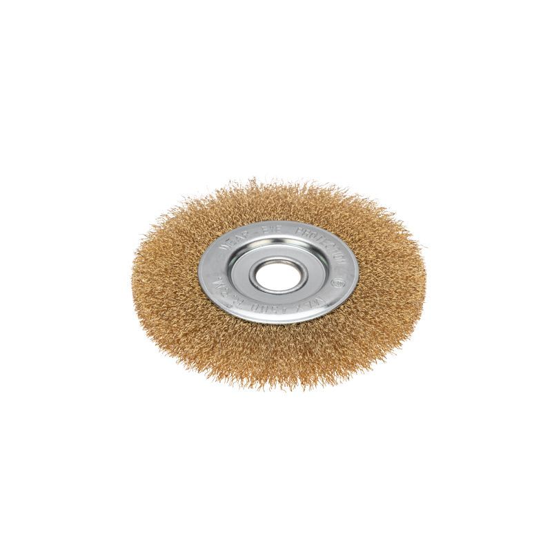 Щетка дисковая для УШМ, витая латунированная проволока, 150мм, отв. 22,23мм KRANZ KR-91-1232