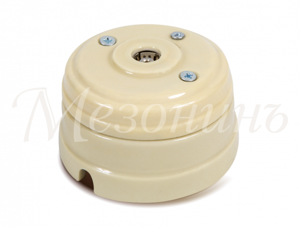 Розетка ретро фарфоровая телевизионная  (SAT) оконечная (в комплекте с подъемной рамкой, D70x45), цв