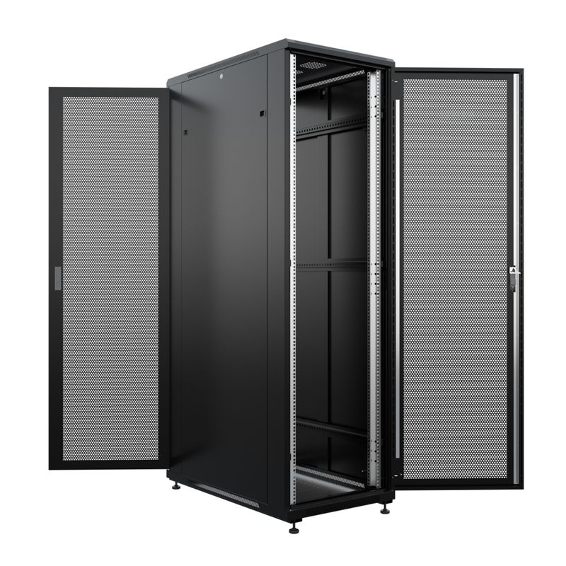 Шкаф напольный 19" 42U 800х1000мм, передняя и задняя дверь с перфорацией, RAL9005 REXANT - Фото 2