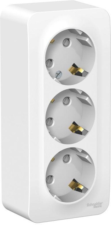 Розетка 3-м ОП Blanca 16А IP20 250В с заземл. защ. шторки с изолир. пластиной бел. SE BLNRA011311