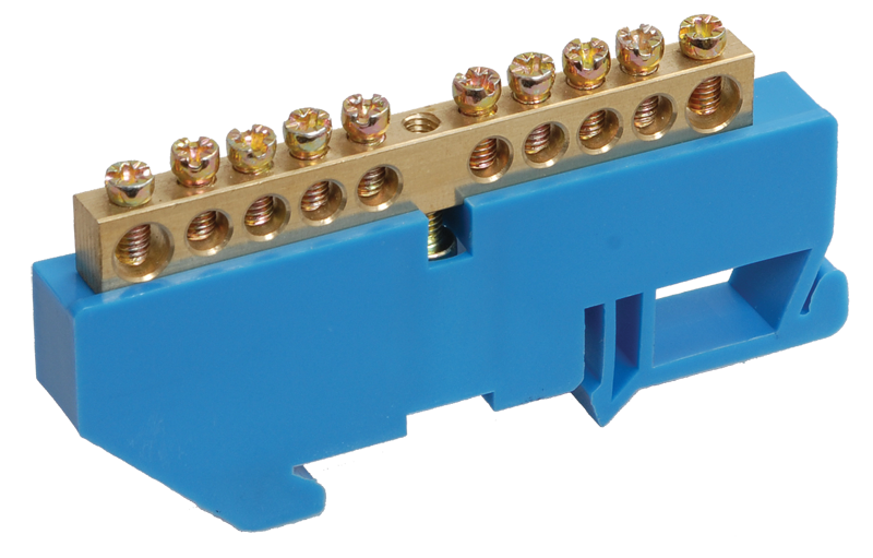 Шина N "ноль" на DIN-изол ШНИ-6х9-10-Д-С IEK YNN10-69-10D-K07