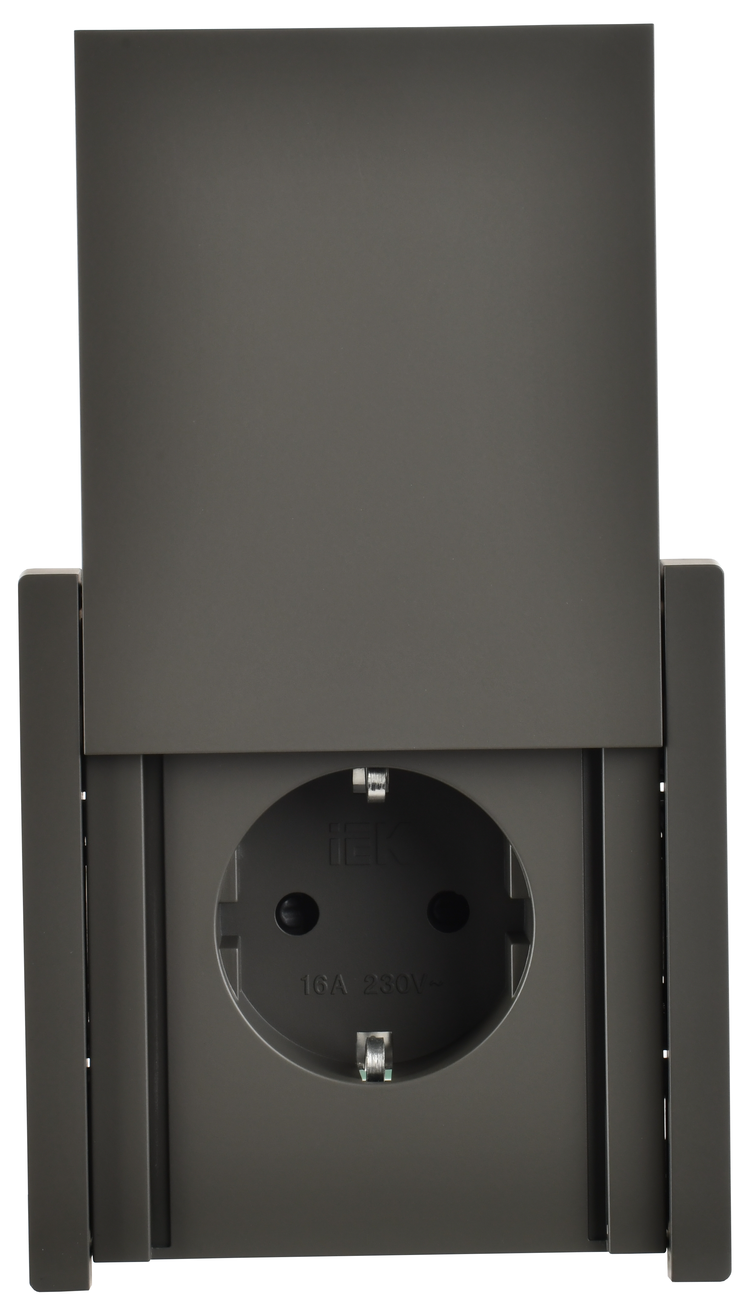 FORTE&PIANO Розетка 1-местная с заземлением с защитными шторками и крышкой безвинтовое крепление 16А IP44 FP319 серый IEK - Фото 5