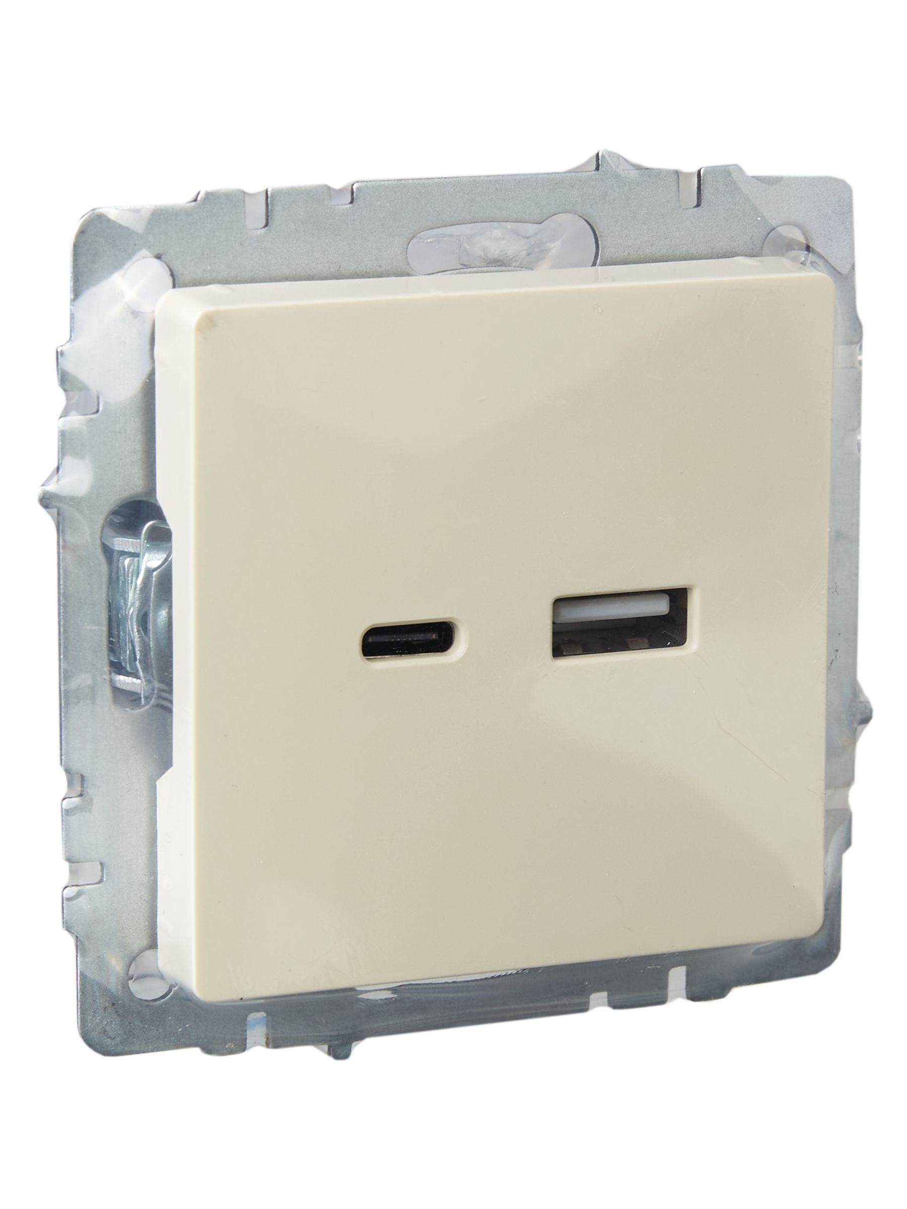 BRITE Розетка USB A+C 18Вт РЮ11-1-БрКр бежевый IEK - Фото 5