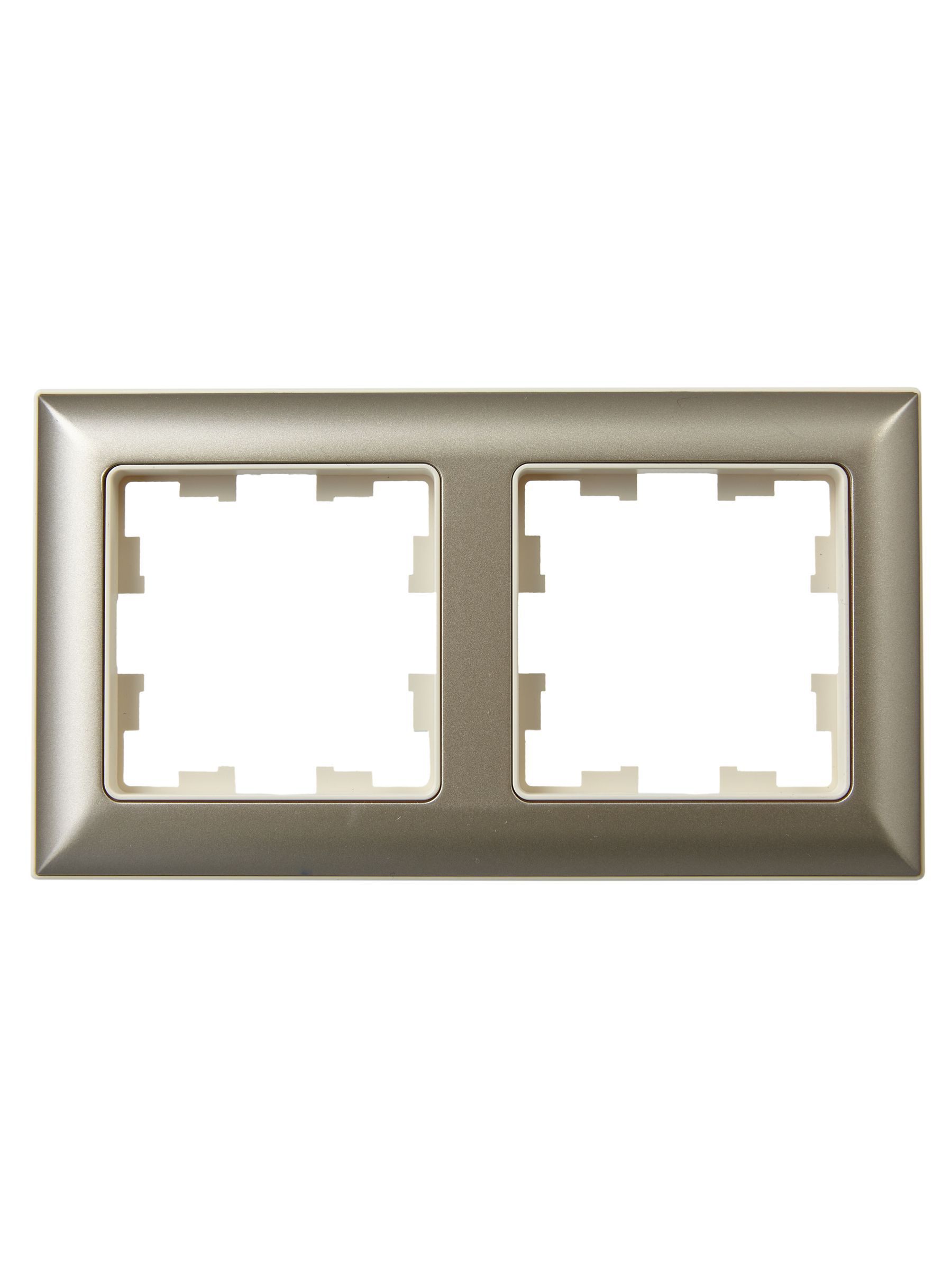 BRITE Рамка 2-местная РУ-2-Бр бежевый/шампань IEK - Фото 3