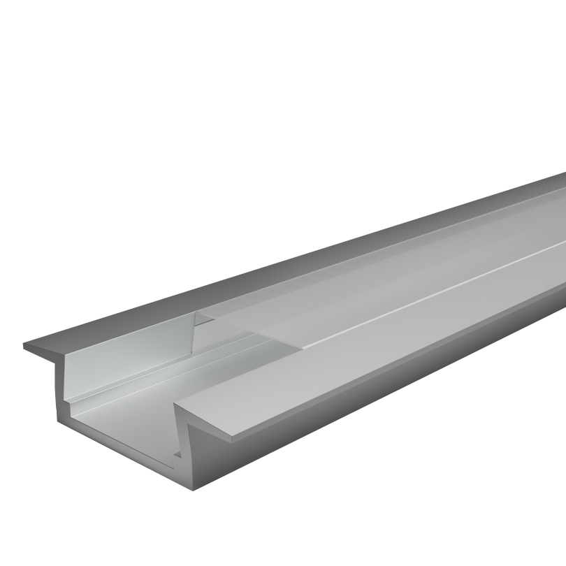 Профиль алюминиевый встраиваемый WOLTA WAP-I 22/6/2000-A серый, 6х22х2000 мм готовый комплект WAP-I-22/6/2000-A