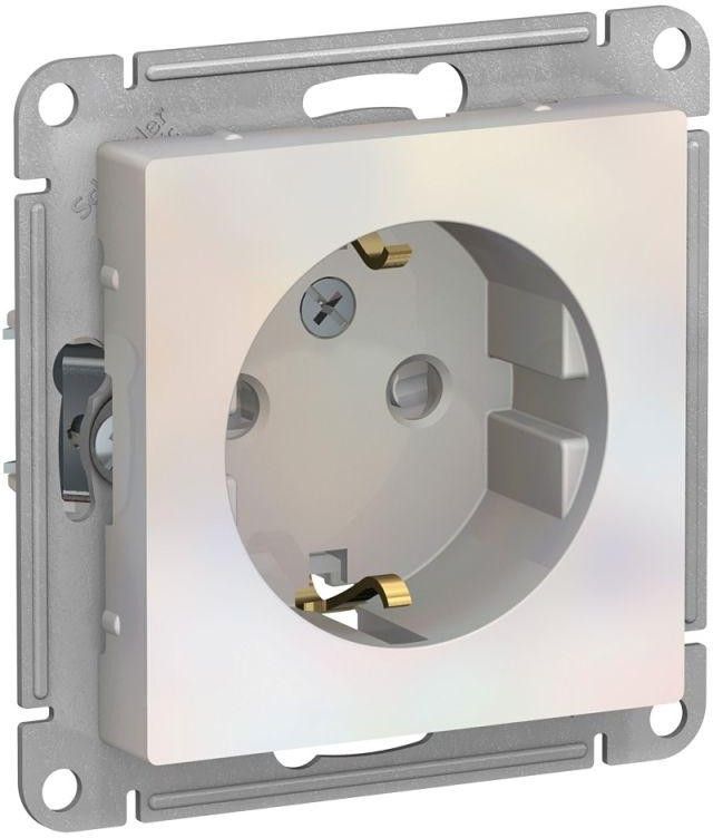 Розетка 1-м СП AtlasDesign 16А IP20 с заземл. защ. шторки механизм жемчуж. SE ATN000445
