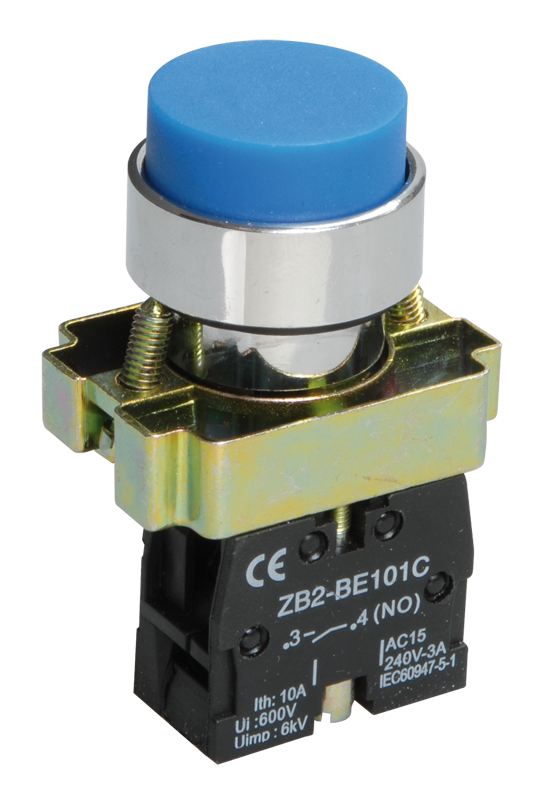 Кнопка управления LAY5-BL61 без подсветки синяя 1NO IEK