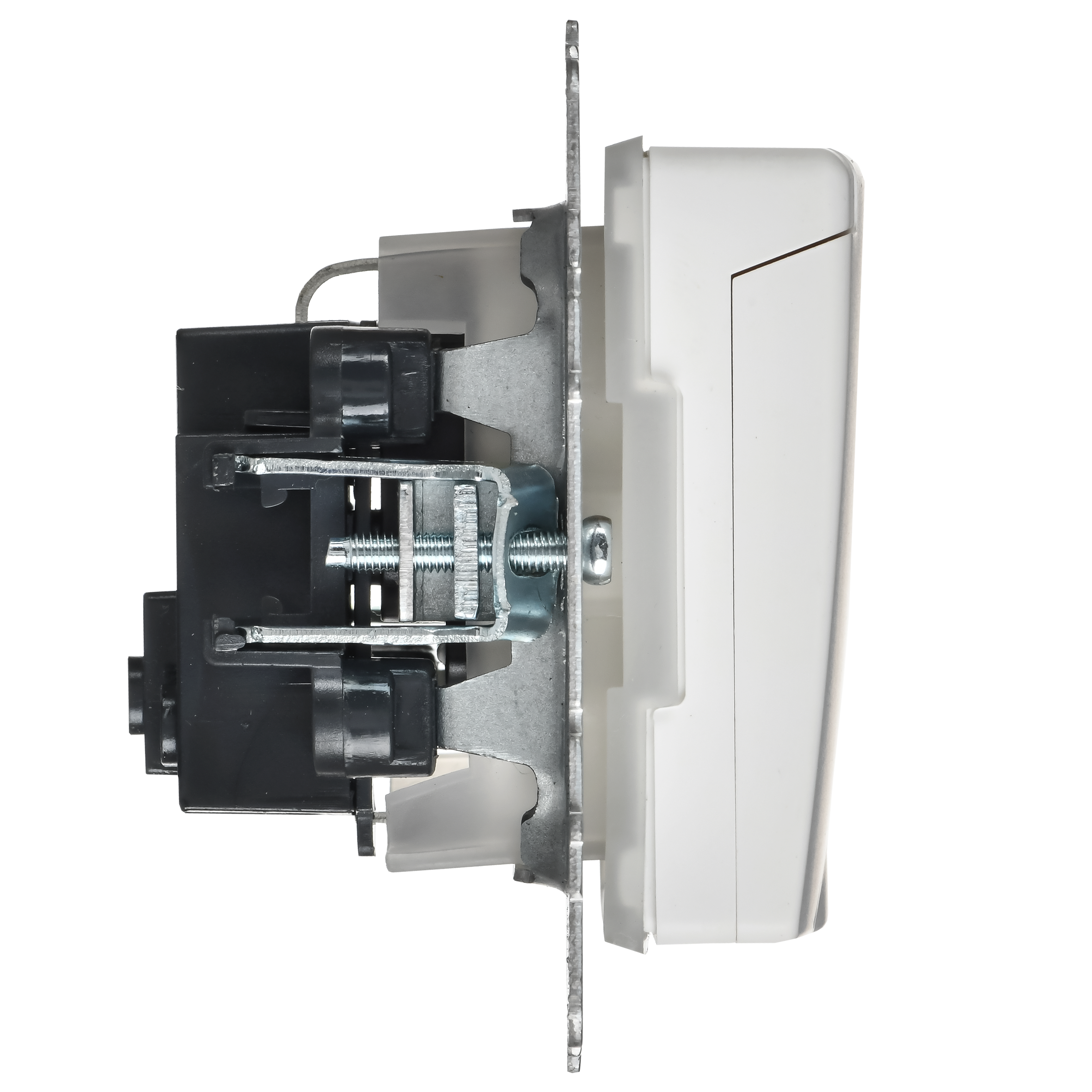 BRITE Розетка 1-местная с заземлением с защитными шторками и крышкой 16А IP44 РСбш10-3-44-БрАБ арктический белый IEK - Фото 3