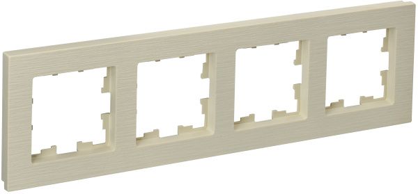 BRITE Рамка 4-местная РУ-4-Бр бежевый рифленый IEK BR-M42-51-K10