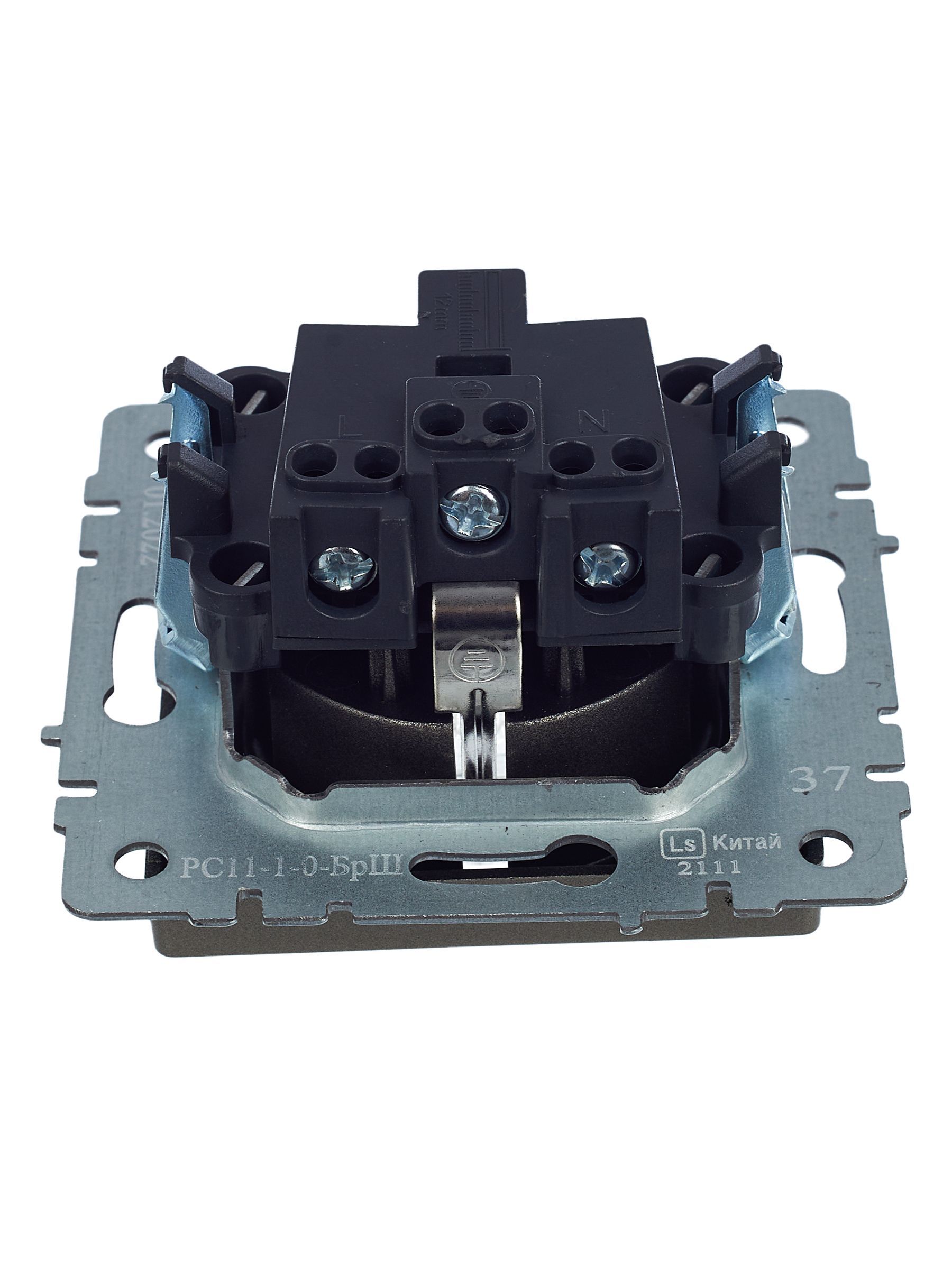 BRITE Розетка 1-местная с заземлением без защитных шторок 16А РС11-1-0-БрШ шампань IEK - Фото 2