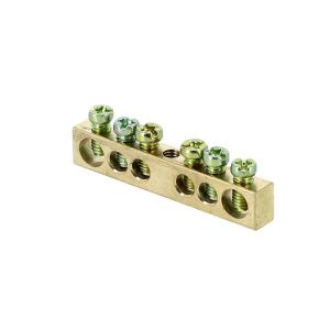 Шина PEN "ноль-земля" (6x9мм) 6 отв. латунь крепеж по центру EKF sn0-63-06