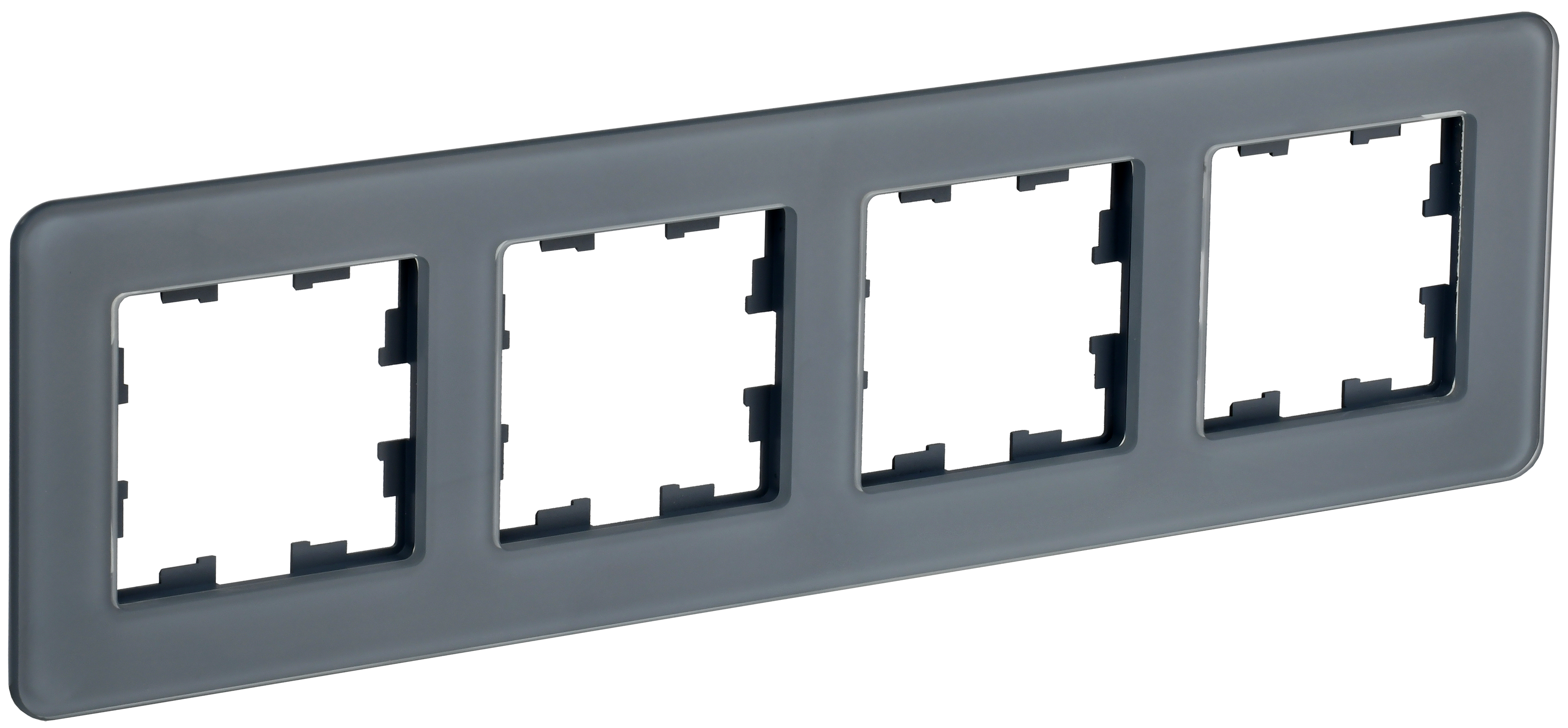 BRITE Рамка 4-местная РУ-4-2-Бр стекло графит RE IEK