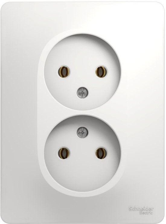 Розетка 2-м СП Glossa 16А IP20 без заземл. бел. SE GSL000120