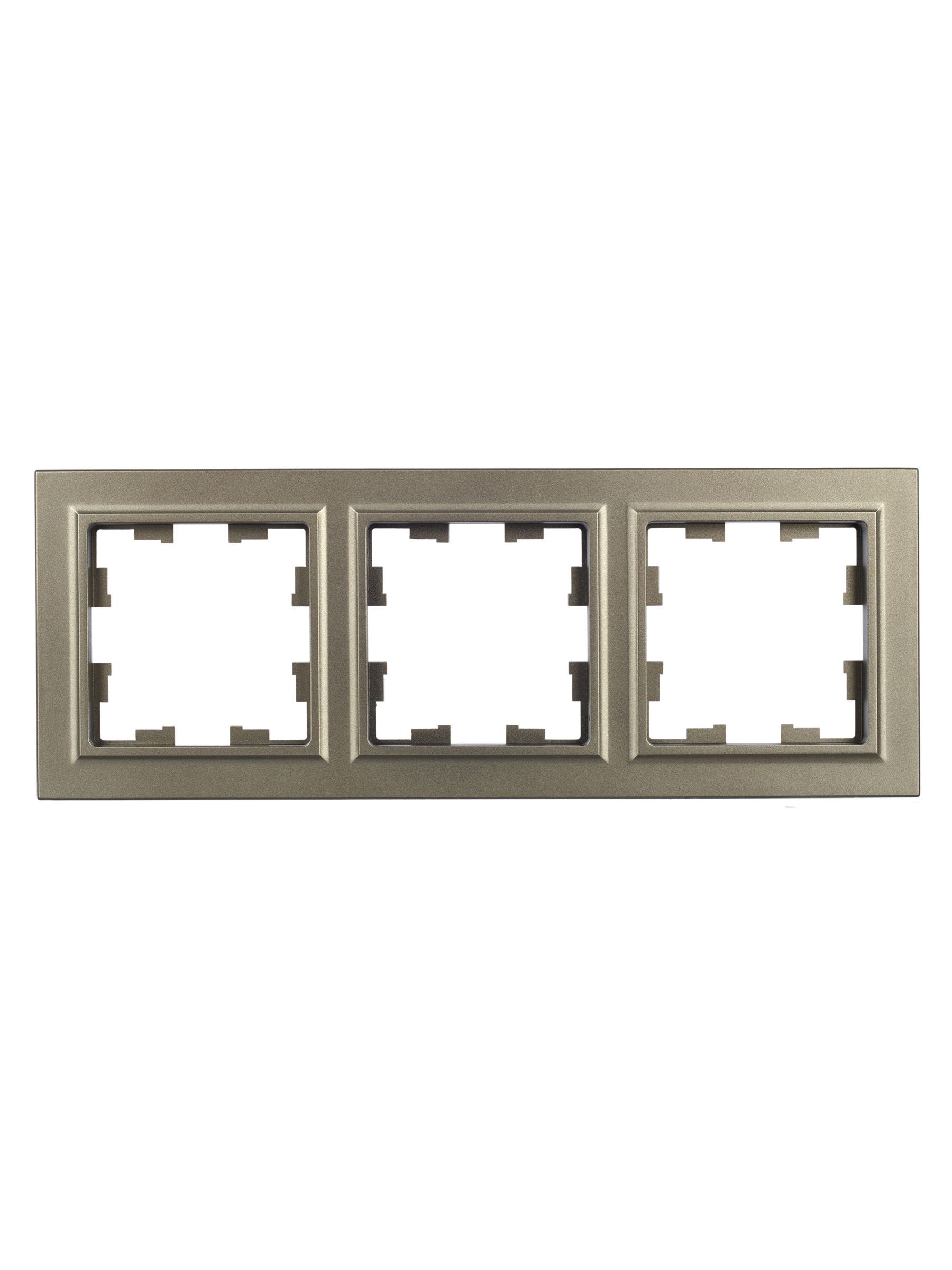 BRITE Рамка 3-местная РУ-3-БрШ шампань IEK - Фото 2