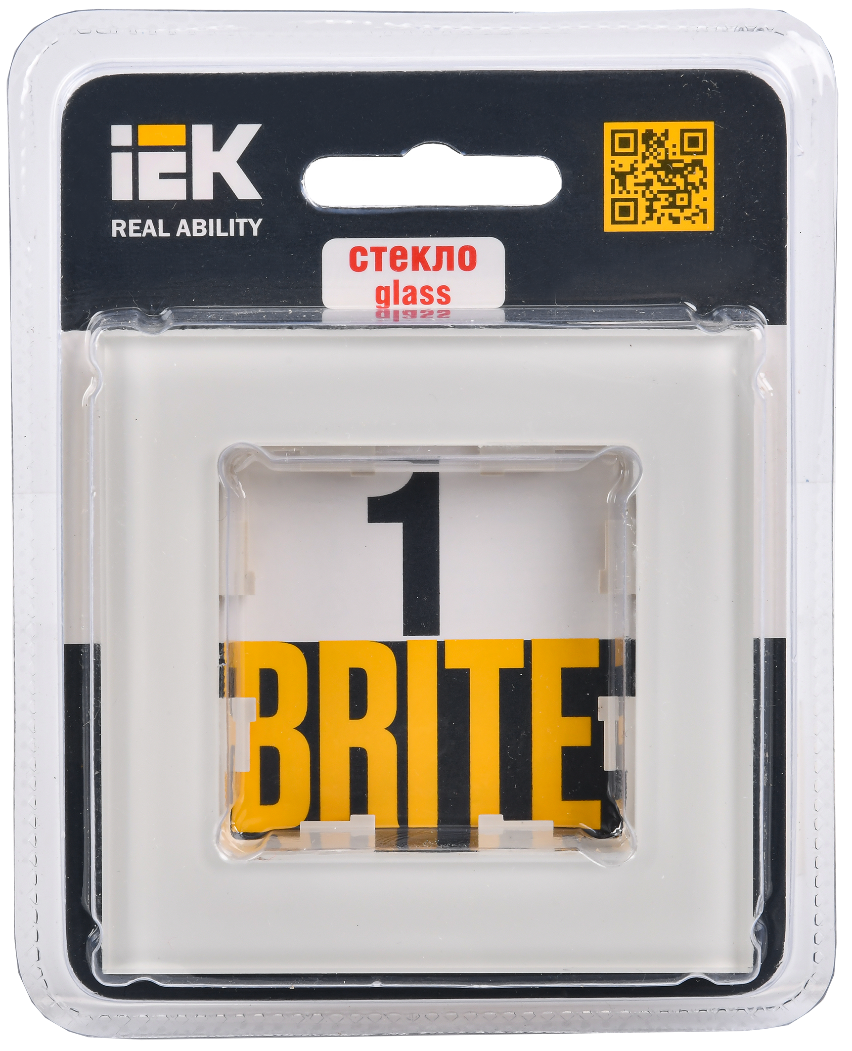 BRITE Рамка 1 -местная РУ-1-2-БрВа стекло ванильный IEK - Фото 2