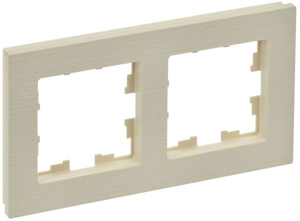 BRITE Рамка 2-местная РУ-2-Бр бежевый рифленый IEK BR-M22-51-K10