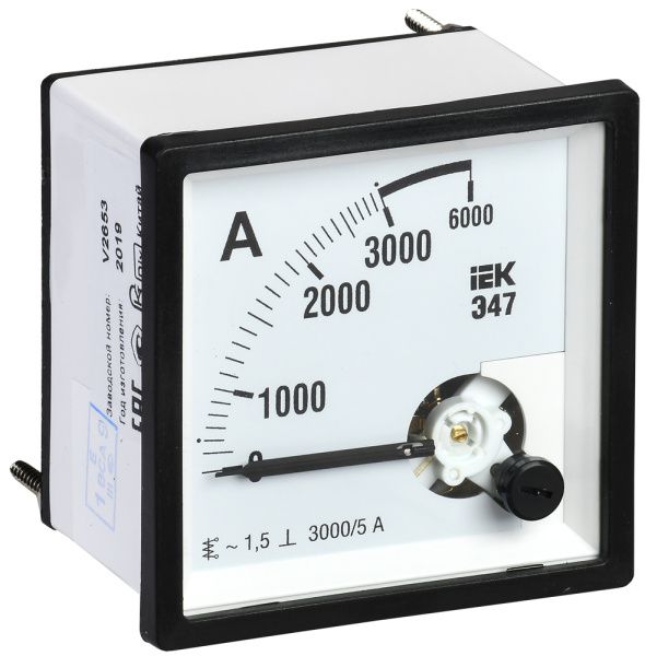 Амперметр аналоговый Э47 3000/5А класс точности 1,5 72х72мм IEK IPA10-6-3000-E