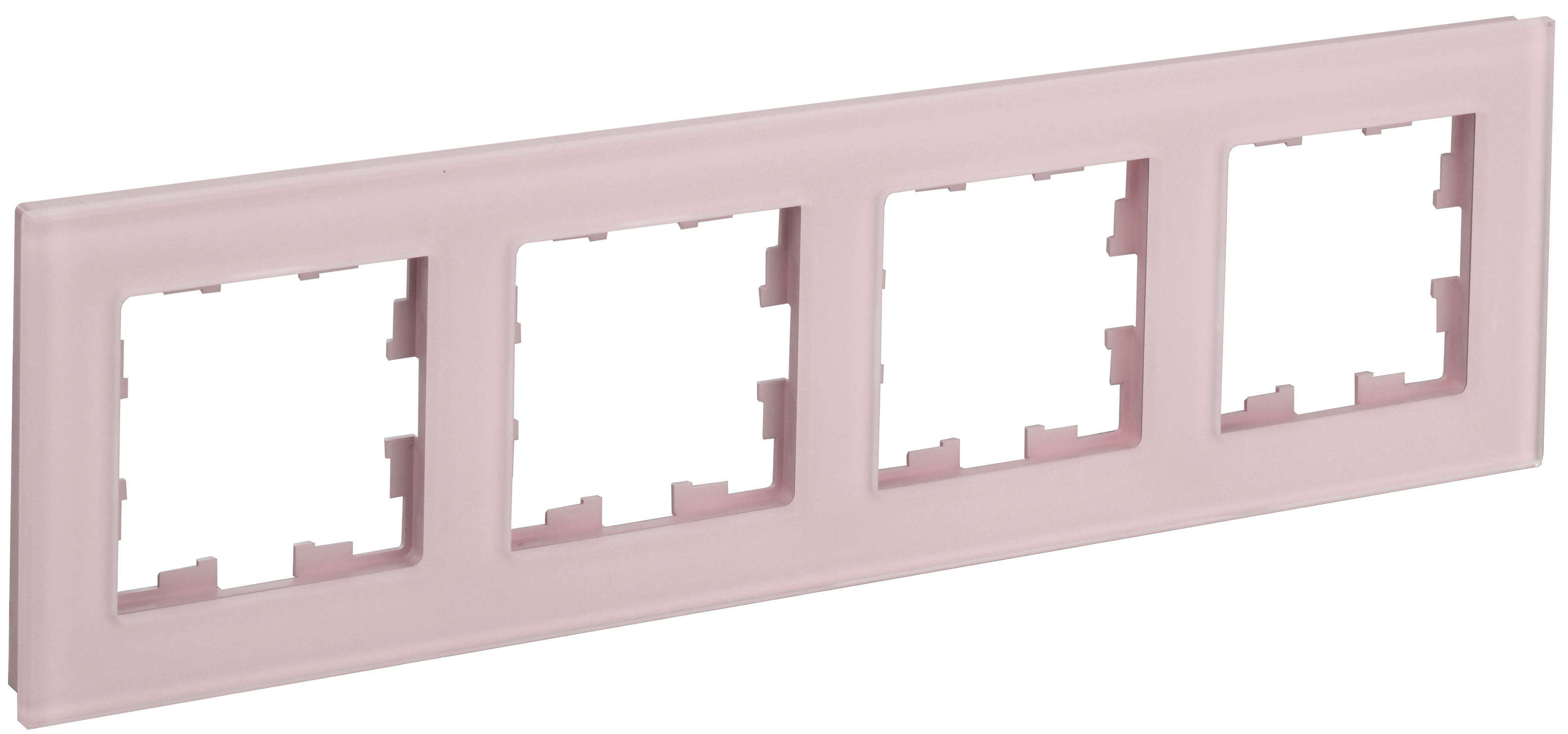 BRITE Рамка 4-местная РУ-4-2-Бр стекло розовый матовый IEK