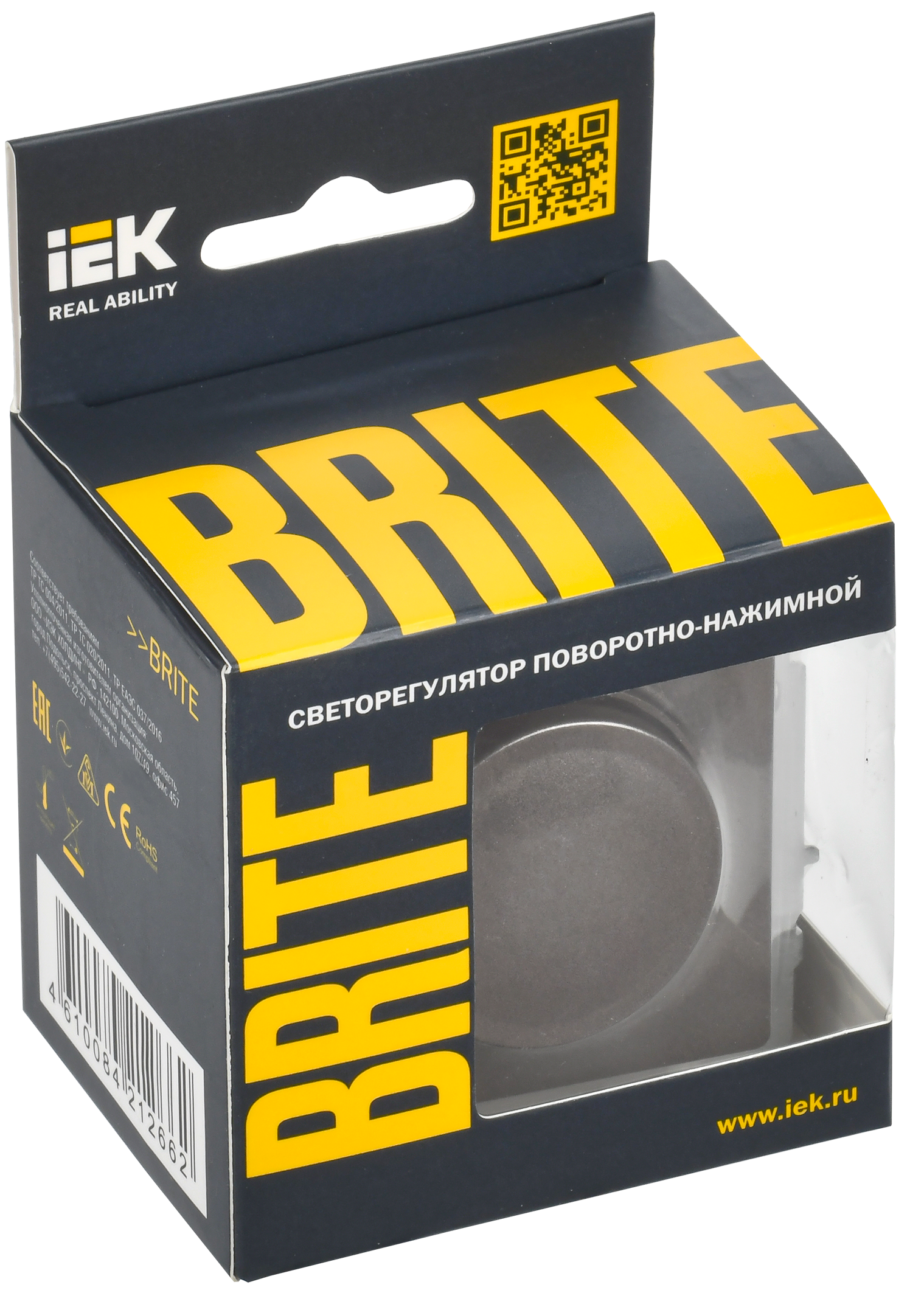 BRITE Светорегулятор поворотно-нажимной 600Вт СС10-1-0-БрТБ темная бронза IEK - Фото 2