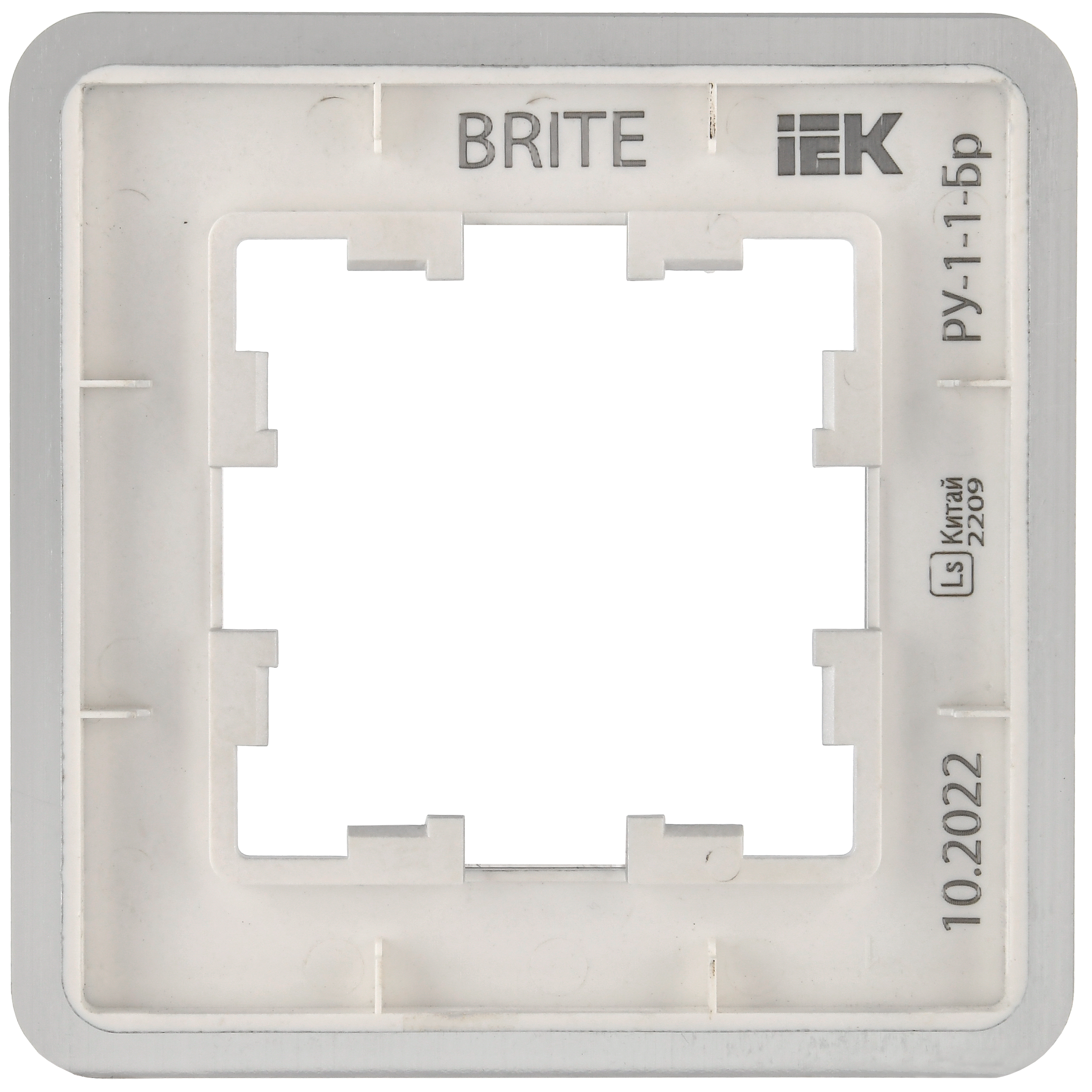 BRITE Рамка 1-местная РУ-1-1-Бр металл алюминий RE AL IEK - Фото 4