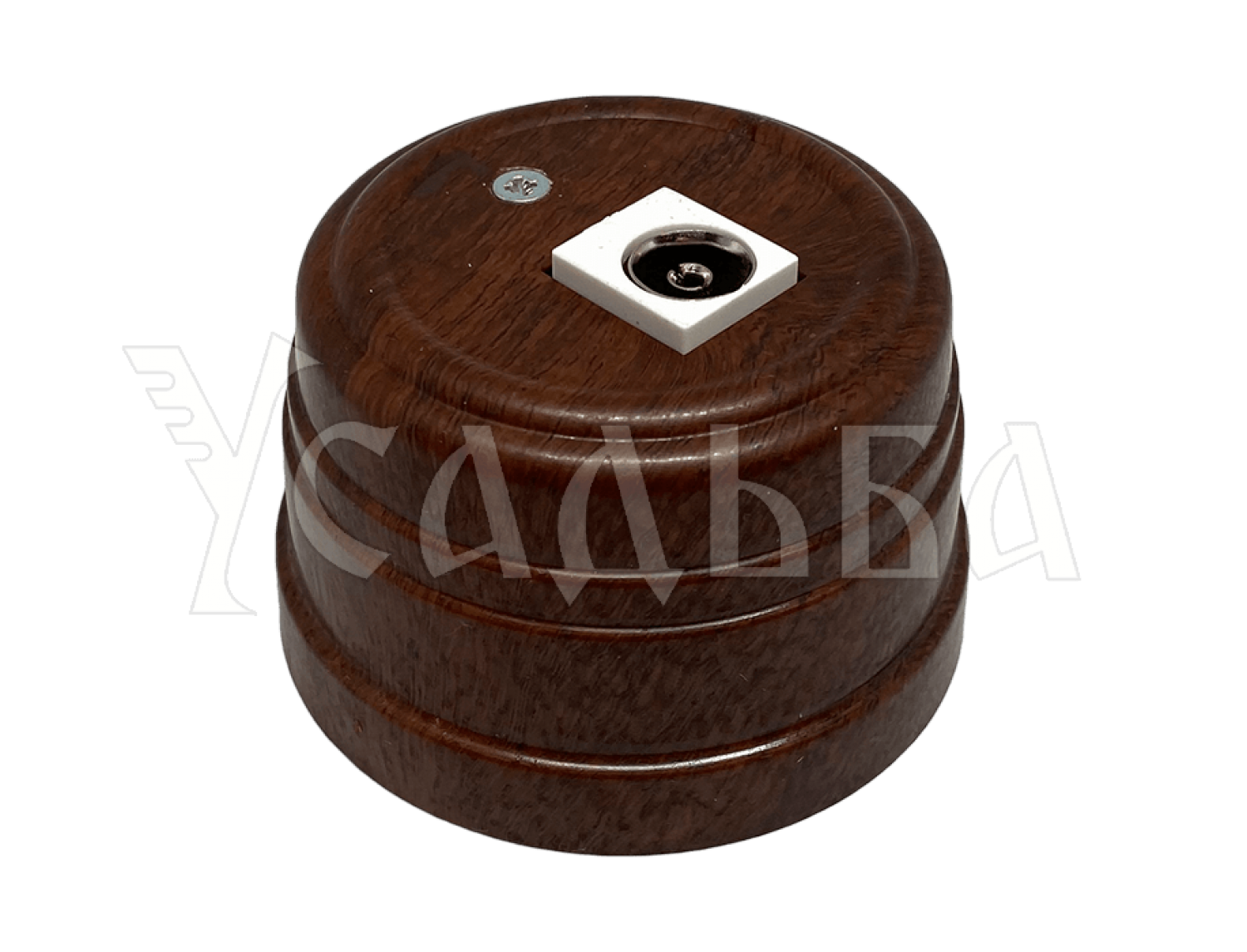 Розетка TV (SAT) оконечная пластиковая, цвет - орех, серия УСАДЬБА, ТМ "МезонинЪ" GE30321-14