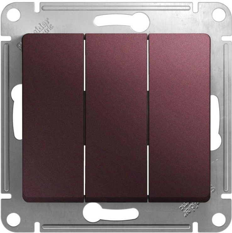 Выключатель 3-кл. СП Glossa 10А IP20 (сх. 3) 10AX механизм баклажан. SE GSL001131