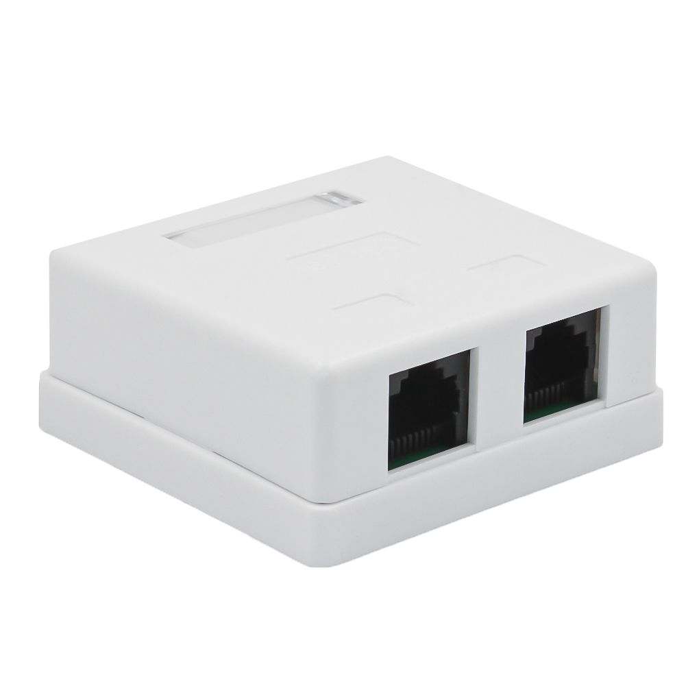 Розетка компьютерная внешняя 2-порта, UTP RJ-45 (8P8C), CAT 5e