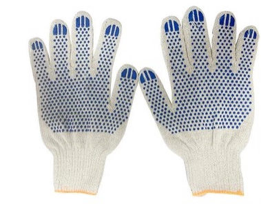 Перчатки х/б с ПВХ 13 класс (синяя точка) SF840