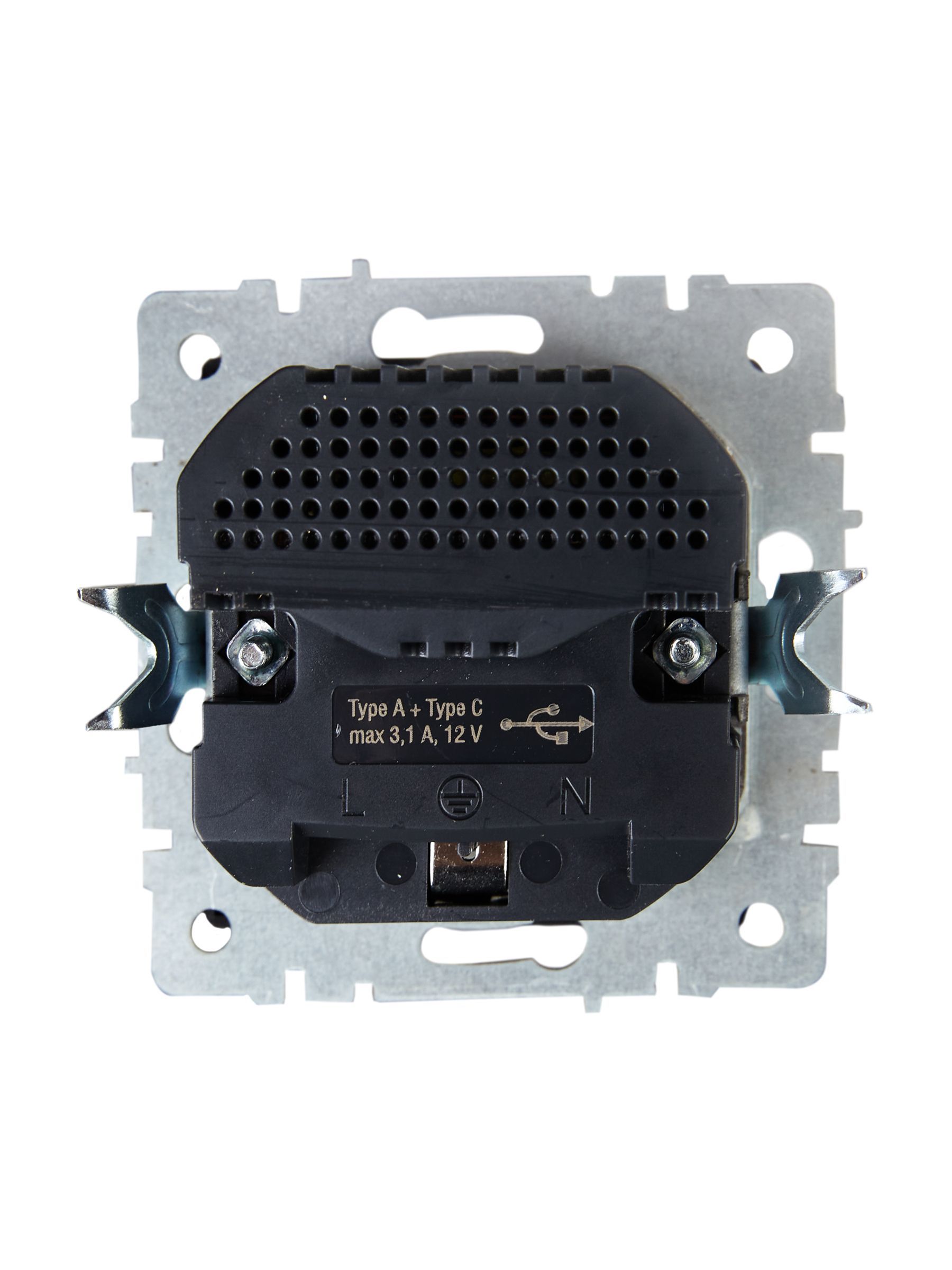 BRITE Розетка 1-местная с заземлением с защитными шторками 16А с USB A+C 18Вт РЮш11-1-БрМ маренго IEK - Фото 3