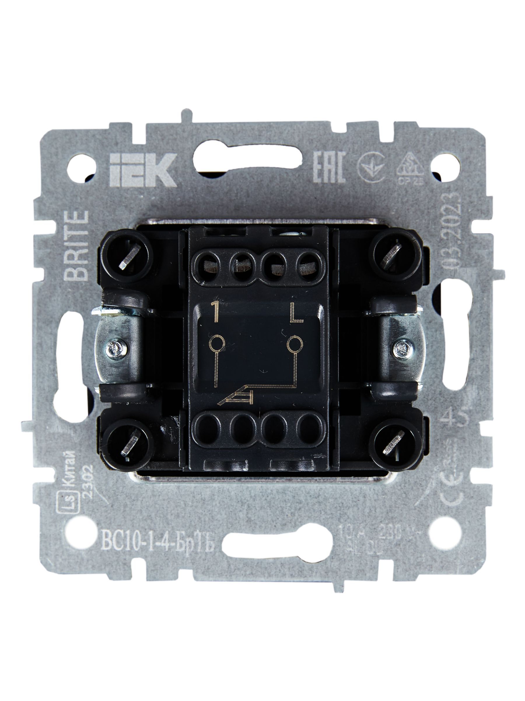 BRITE Выключатель 1-клавишный самовозвратный 10А ВС10-1-4-БрТБ темная бронза IEK - Фото 4