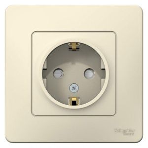 Розетка 1-м СП Blanca 16А IP20 250В с заземл. защ. шторки молоч. SE BLNRS001112 1210305