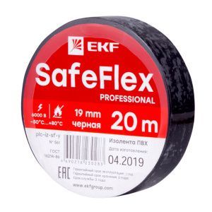 Изолента ПВХ черная 19мм 20м серии SafeFlex plc-iz-sf-b