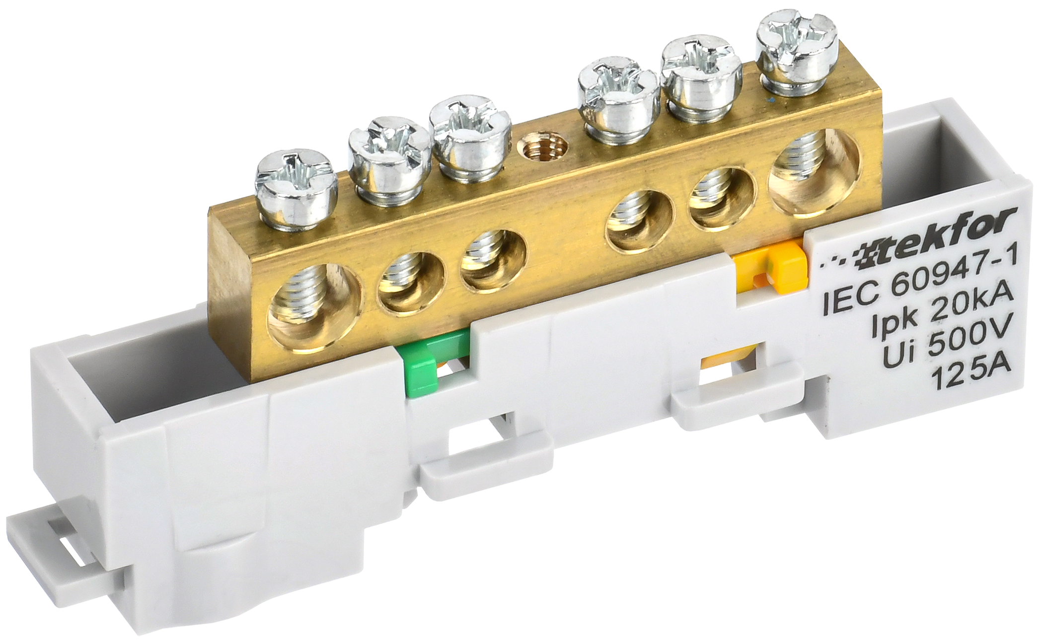 TEKFOR Шина PE "земля" неизолированная на универсальном держателе 8х12-6-Ж IEK TF-NN20-06-DL-K05