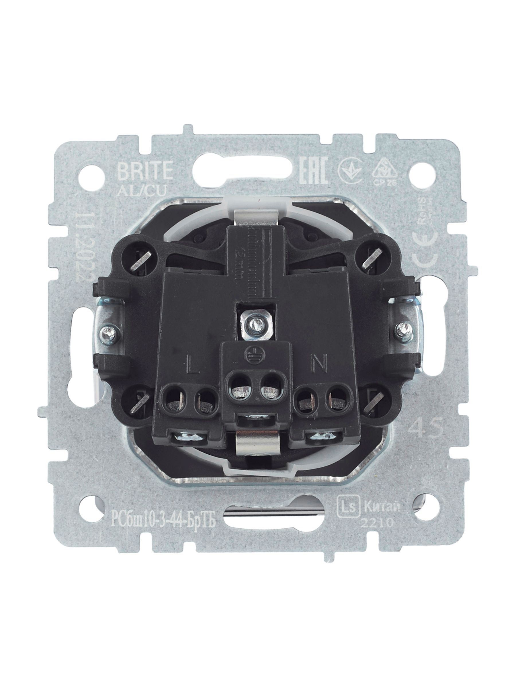 BRITE Розетка 1-местная с заземлением с защитными шторками и крышкой 16А IP44 РСбш10-3-44-БрТБ темная бронза IEK - Фото 4