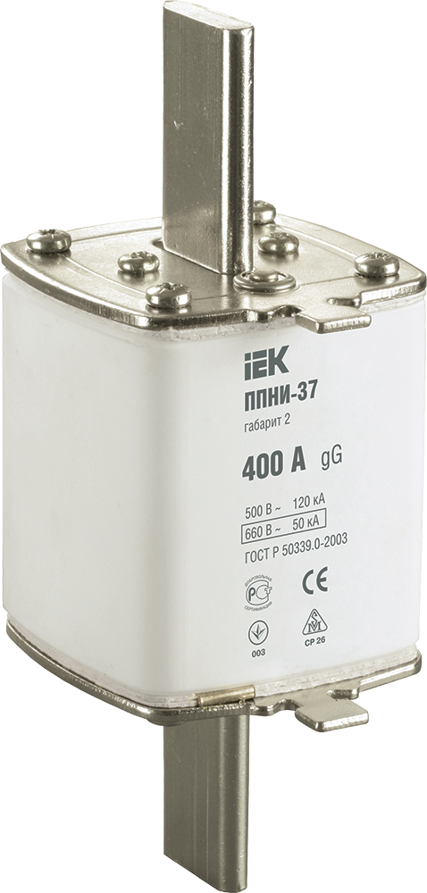 Плавкая вставка предохранителя ППНИ-37 габарит 2 400А IEK DPP40-400