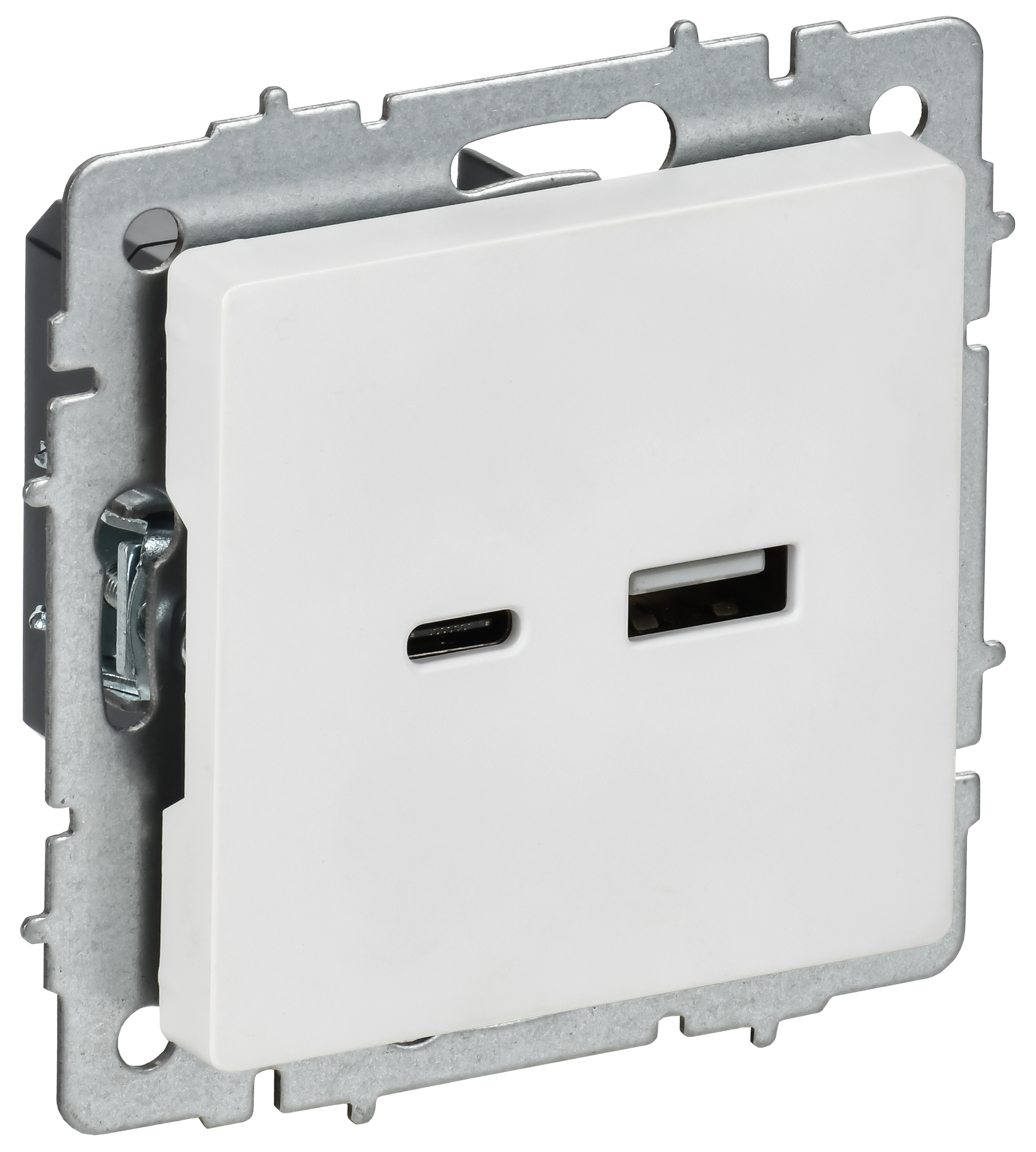 BRITE Розетка USB A+C 18Вт РЮ11-1-БрАБ арктический белый IEK BR-U22-018-K91