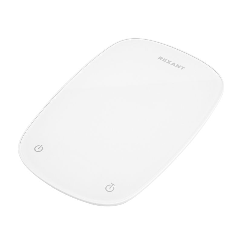 Весы кухонные электронные, белые/овальные/стекло/до 5 кг REXANT 72-1006