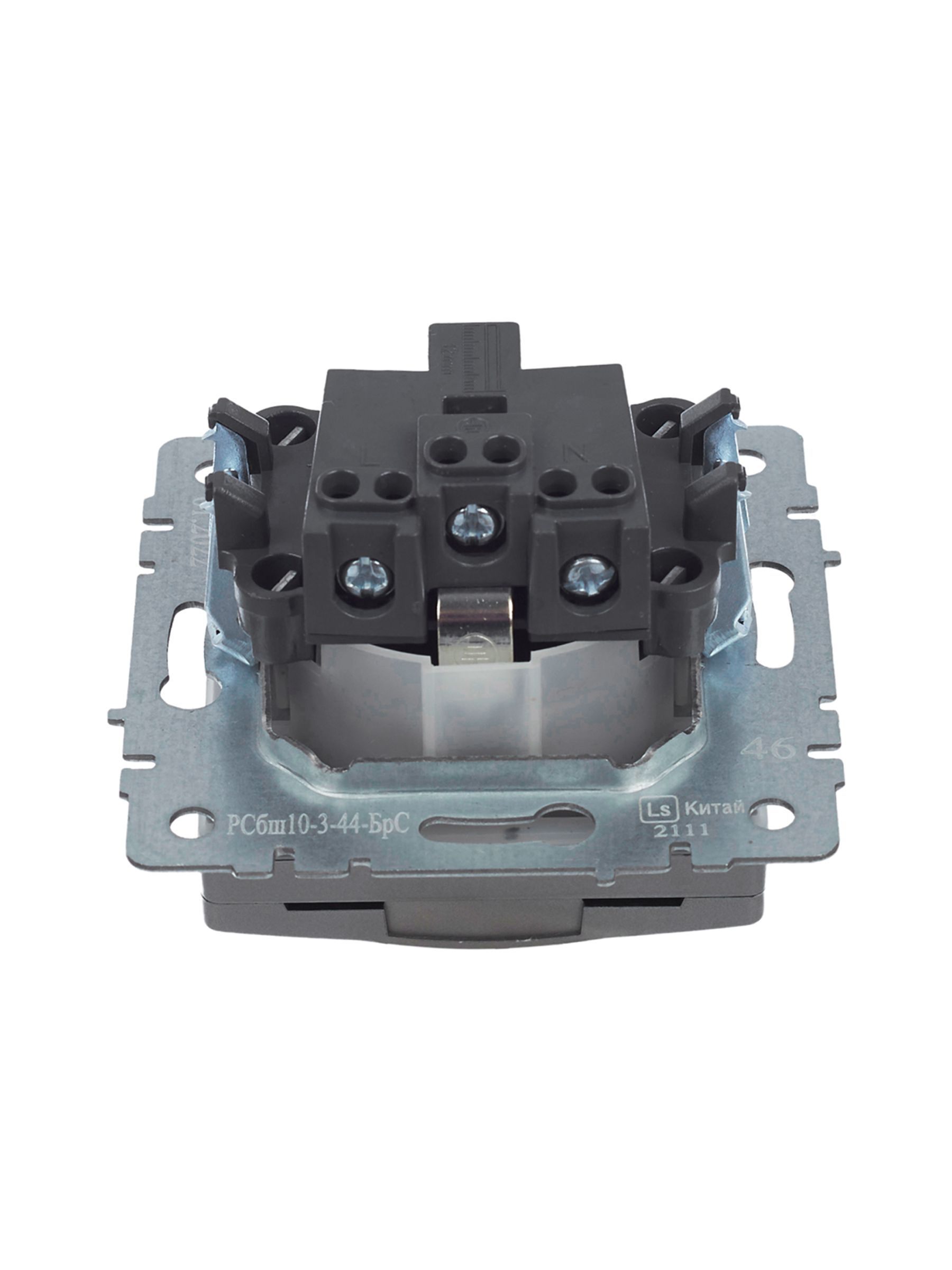 BRITE Розетка 1-местная с заземлением с защитными шторками и крышкой 16А IP44 РСбш10-3-44-БрС сталь IEK - Фото 4