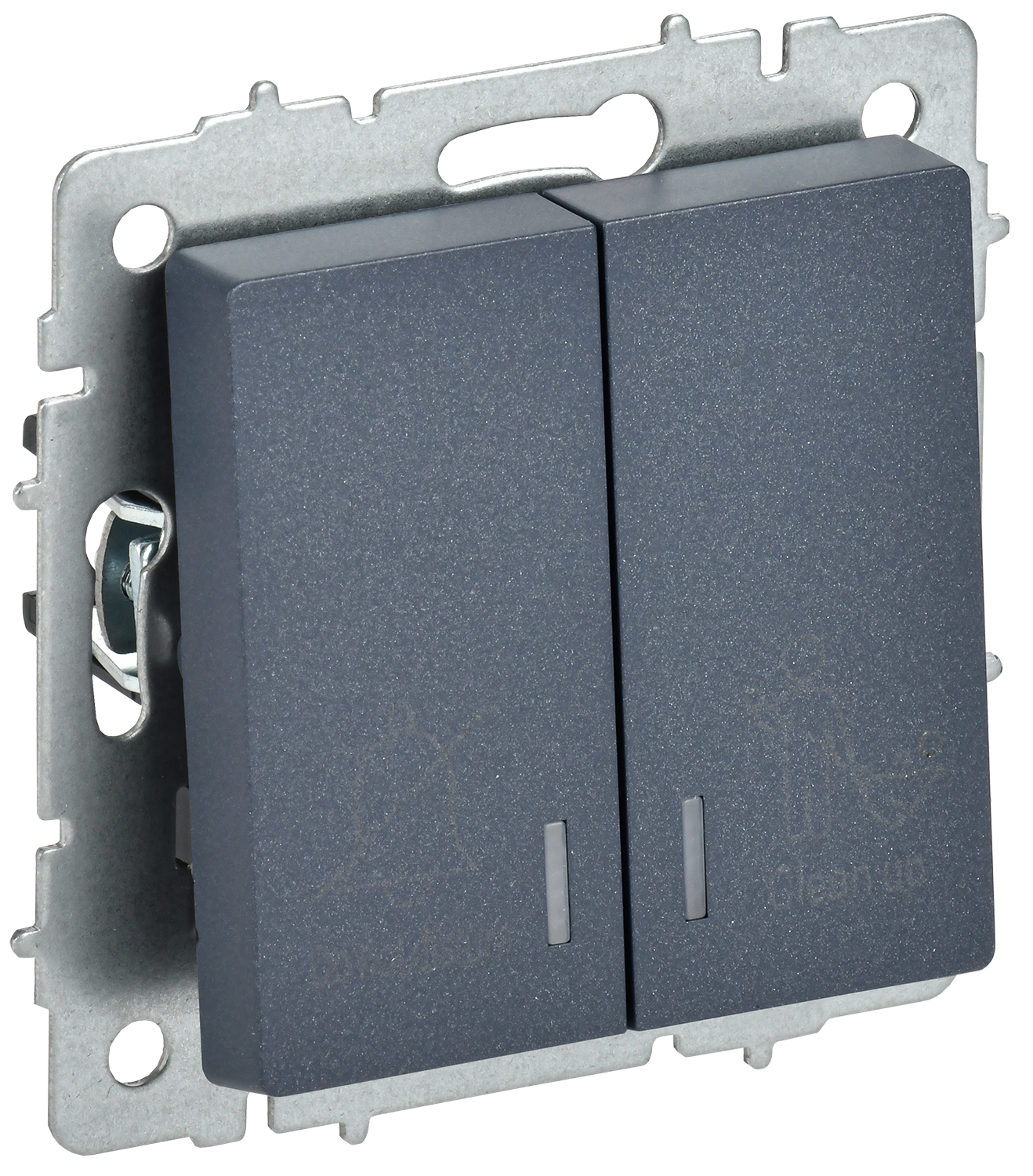 BRITE Выключатель 2-клавишный с индикацией для отелей 10А ВС10-2-9-БрМ маренго IEK BR-V20-2-10-K35