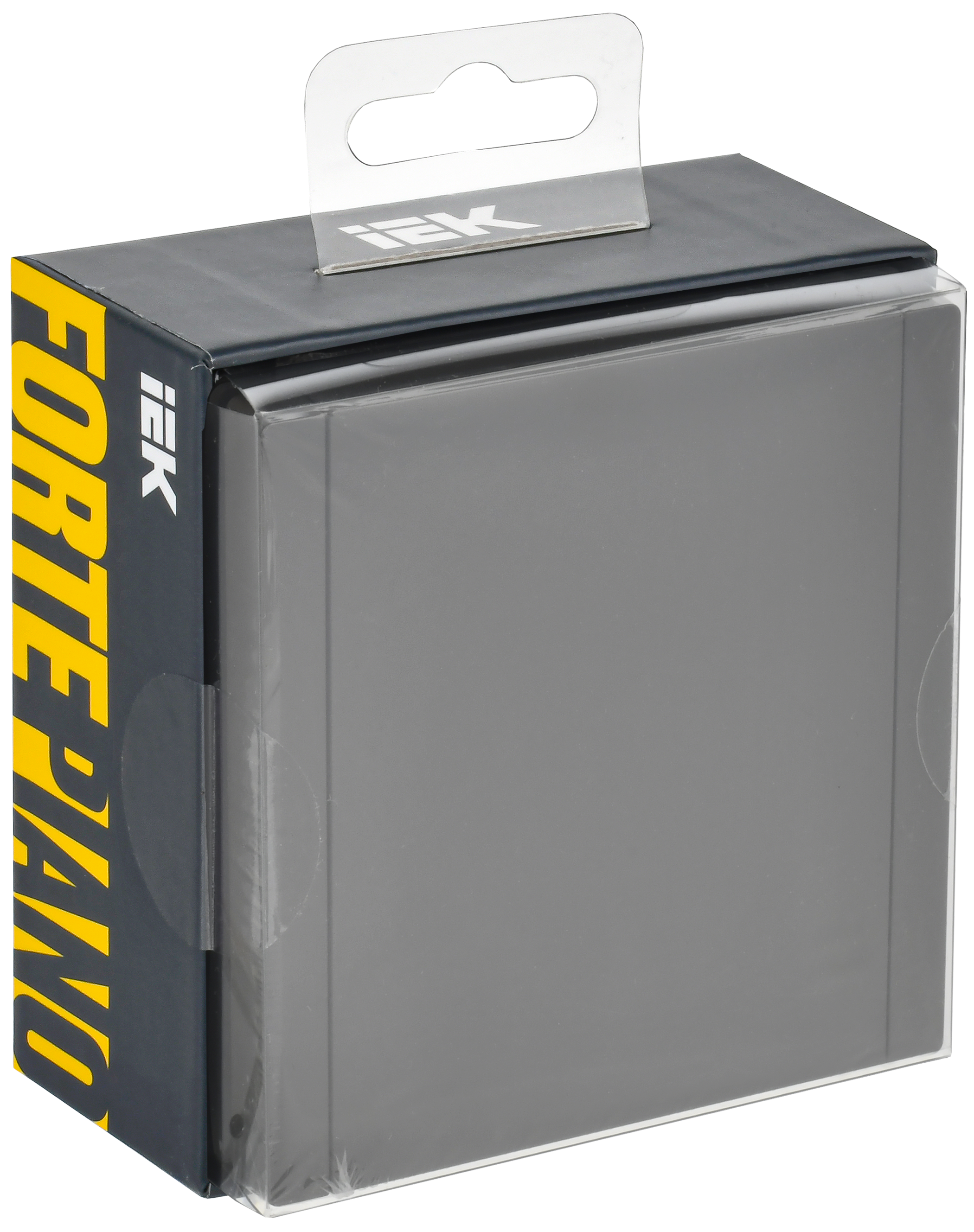 FORTE&PIANO Розетка 1-местная с заземлением с защитными шторками и крышкой безвинтовое крепление 16А IP44 FP319 серый IEK - Фото 2