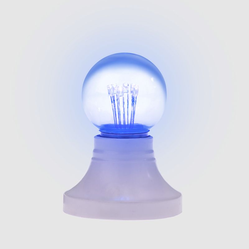 Ретро-лампа светодиодная, диаметр 45мм, E27, 6 LED, 2Вт, СИНИЙ, прозрачная колба, 230В NEON-NIGHT - Фото 3