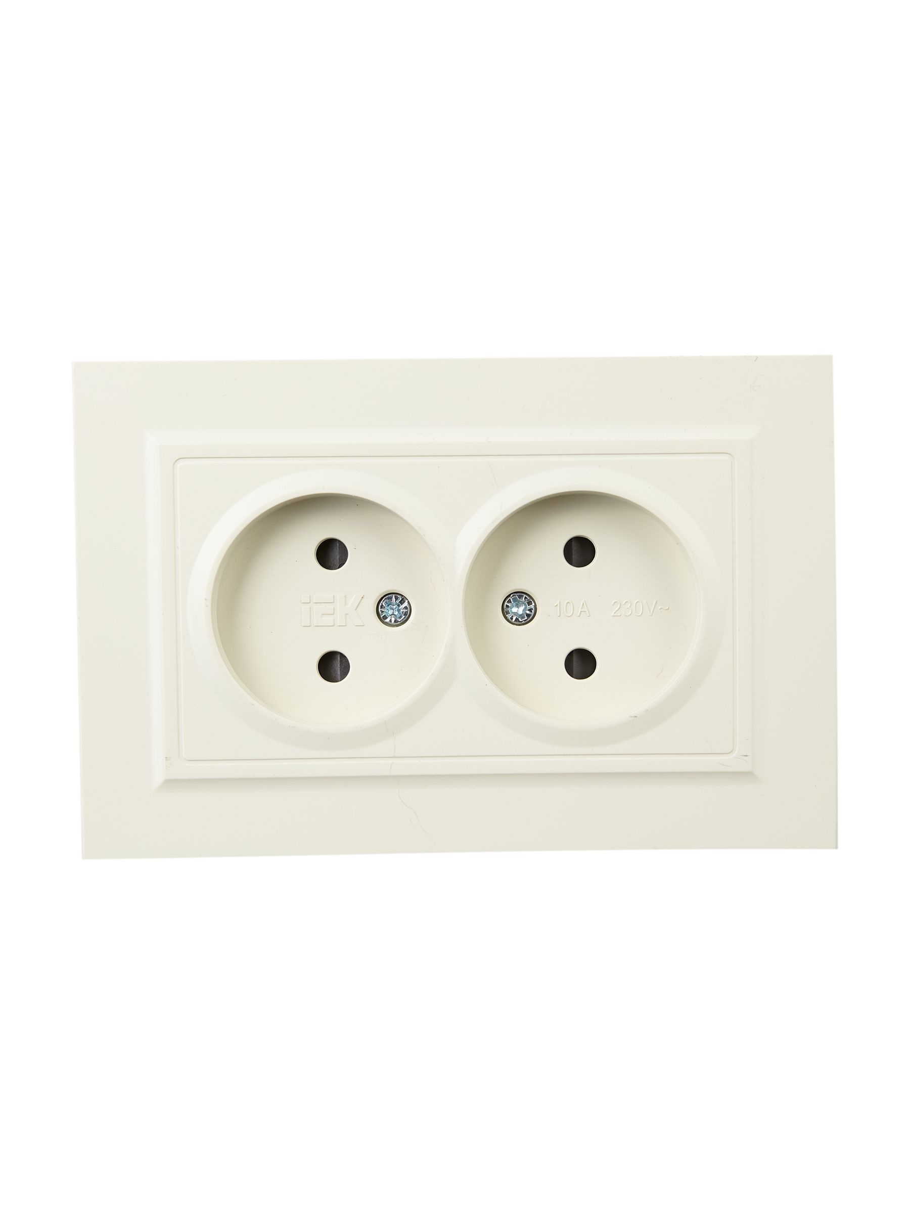 BRITE Розетка 2-местная без заземления с защитными шторками 10А в сборе РСш12-2-БрКр бежевый IEK - Фото 6