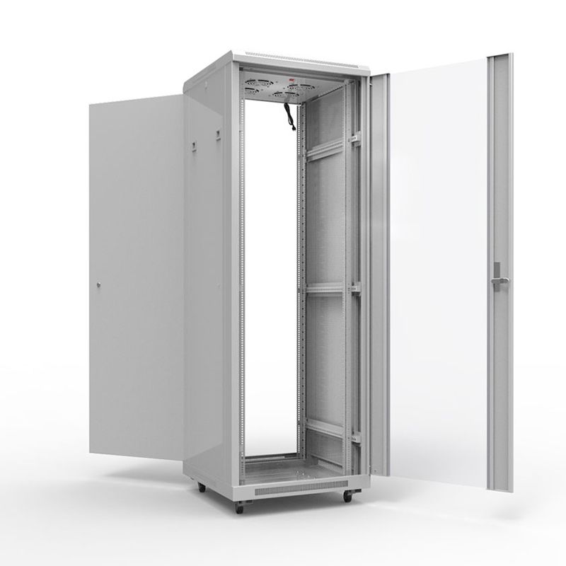 Шкаф напольный 19" серии Standart 32U 600х800мм, передняя дверь стекло, задняя дверь металл, RAL 7035 (состоит из 2 частей) REXANT - Фото 4